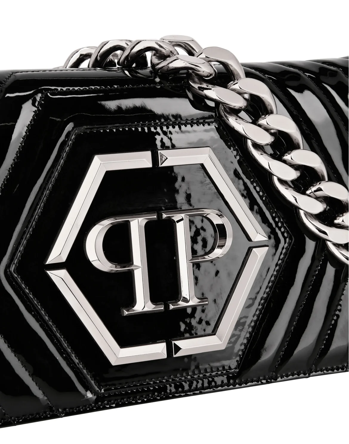 Patent Leather Small Shoulder Bag Stones, цвет: Черный