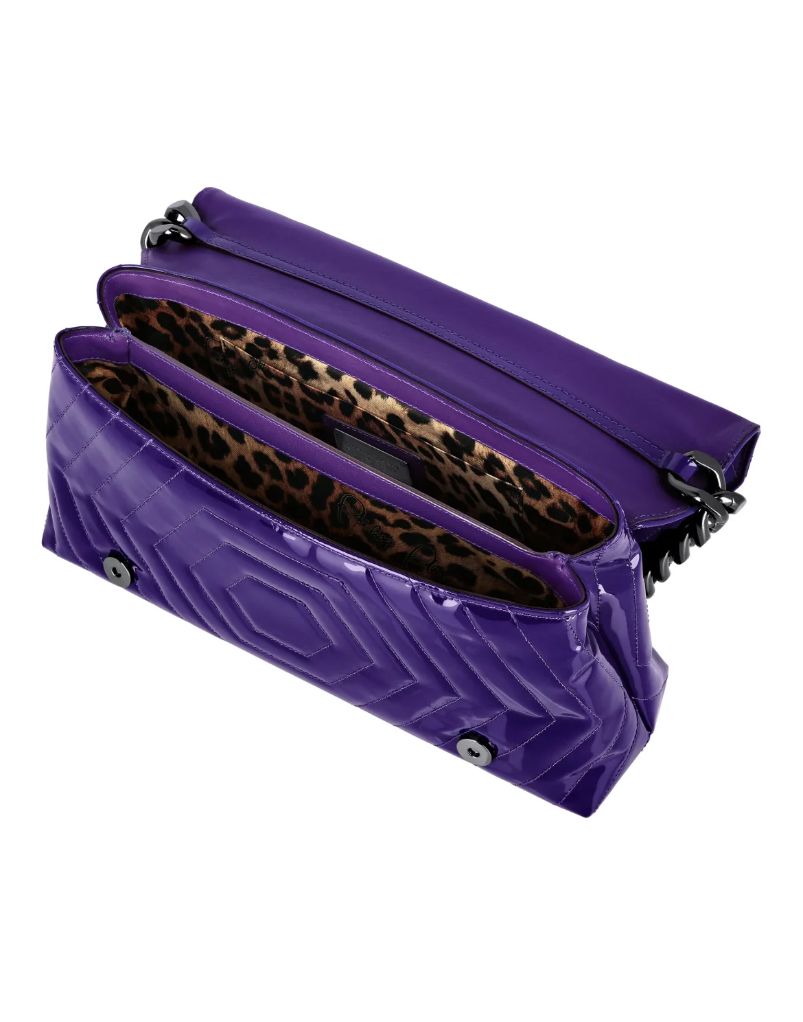Patent Leather Small Shoulder Bag Stones, цвет: Фиолетовый