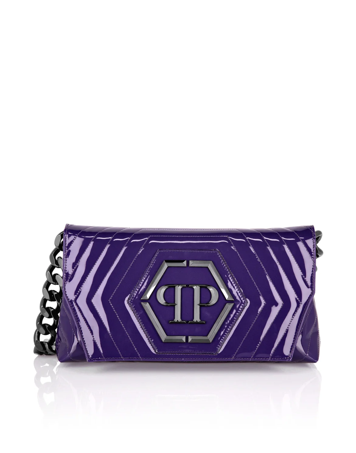 Patent Leather Small Shoulder Bag Stones, цвет: Фиолетовый