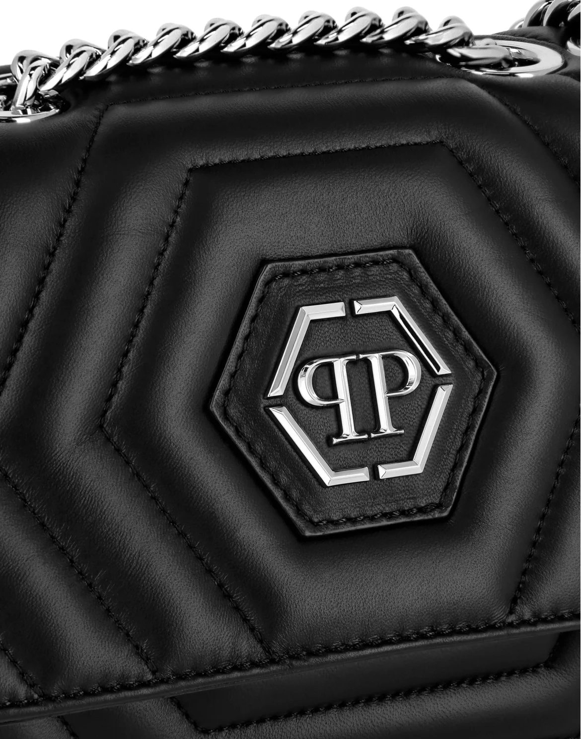 Nappa Shoulder Bag Hexagon, цвет: Черный