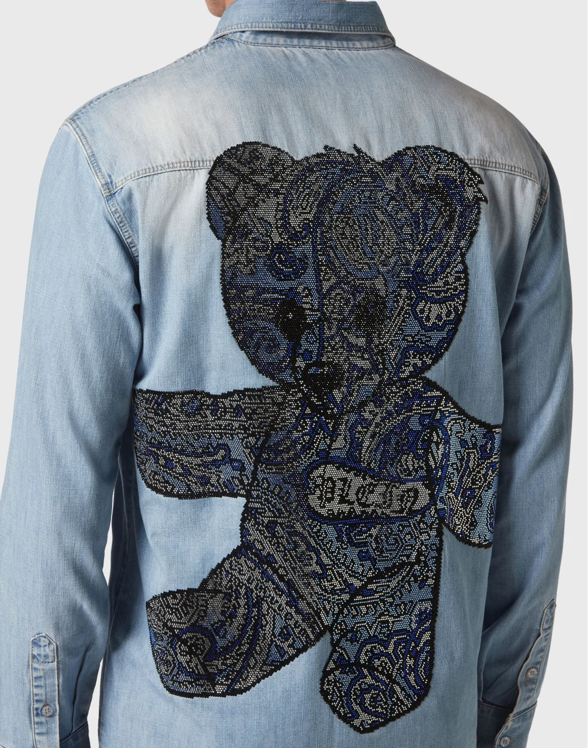 Denim Shirt LS Paisley Teddy Bear Stones, цвет: Голубой