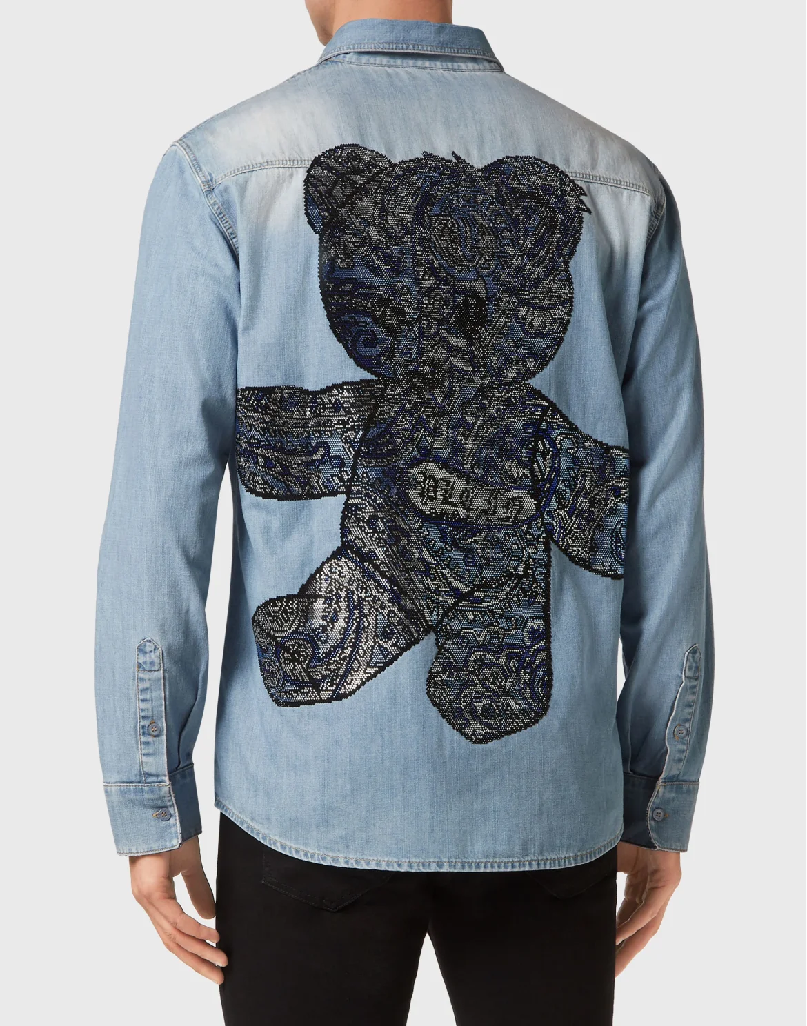 Denim Shirt LS Paisley Teddy Bear Stones, цвет: Голубой