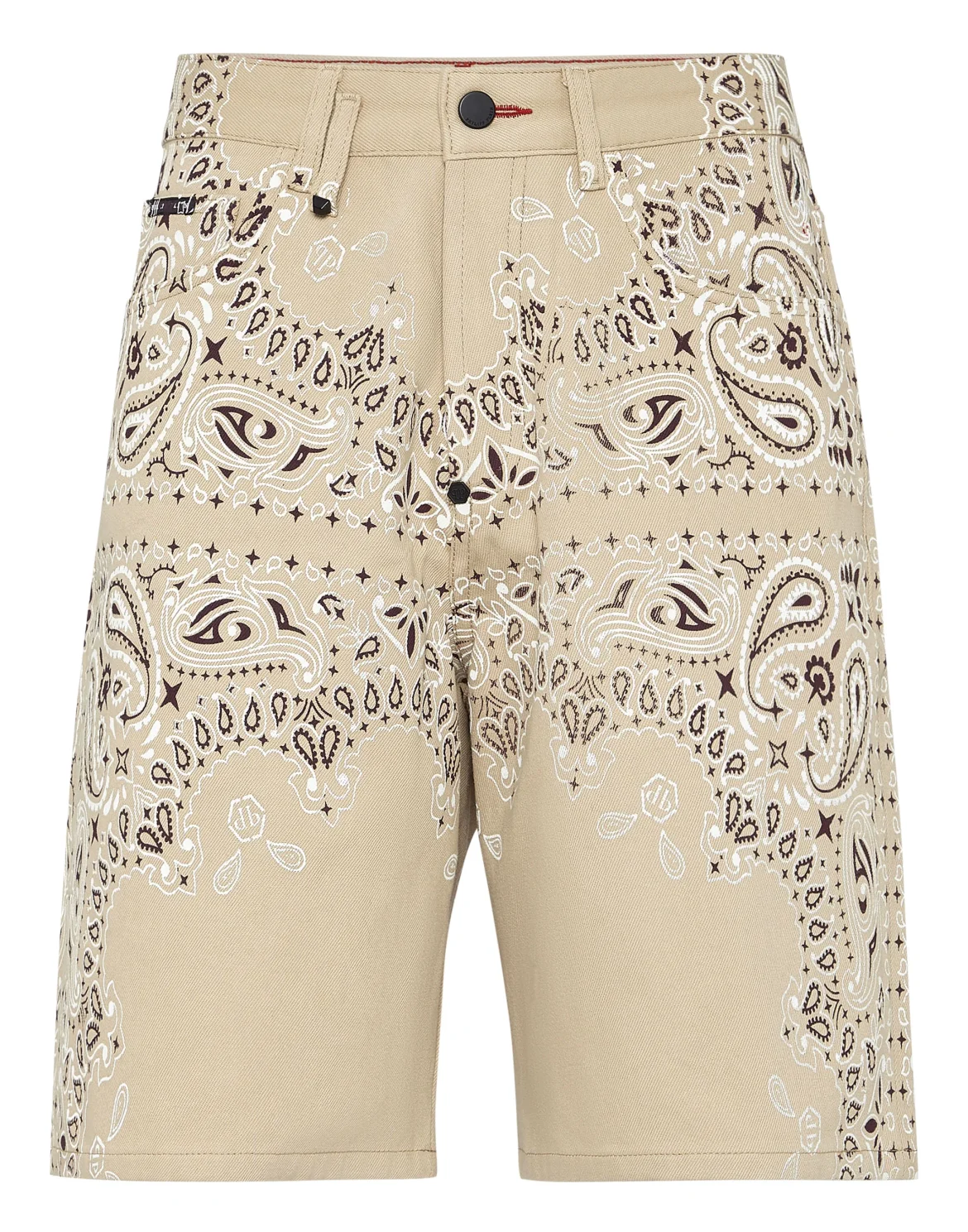 Denim Shorts Paisley Bandana, цвет: Бежевый