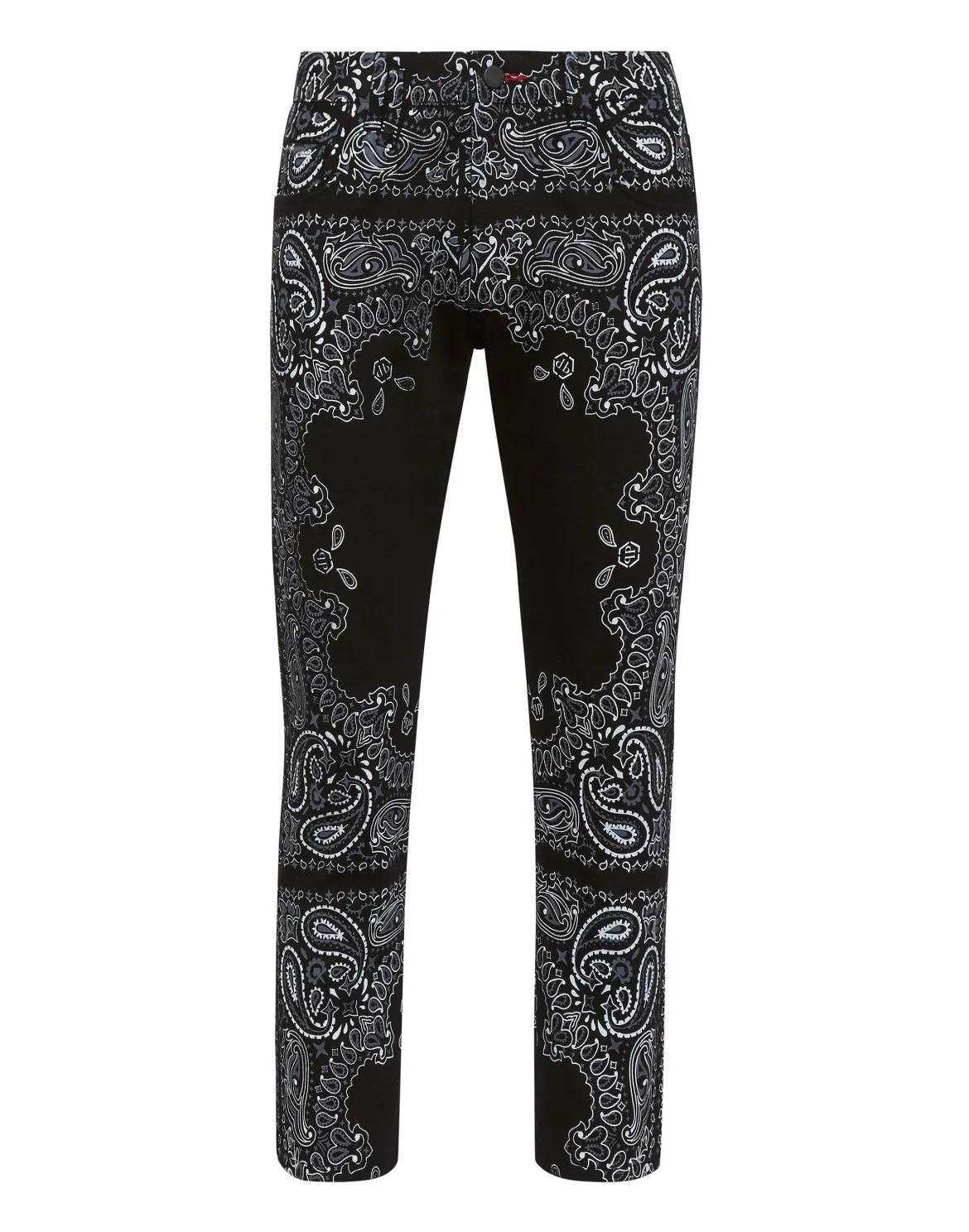 Denim Trousers Skinny Fit Paisley Bandana, цвет: Черный