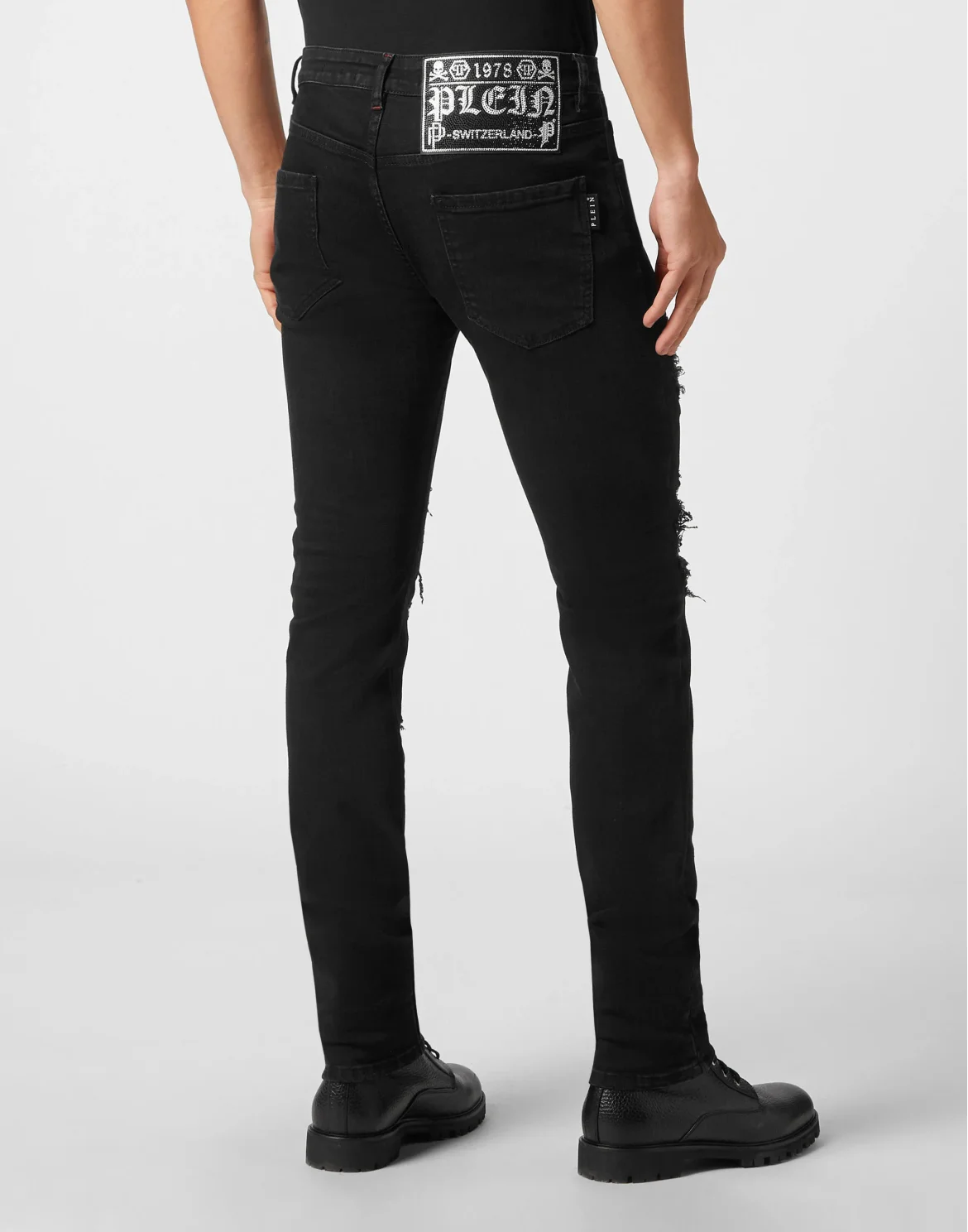 Denim Trousers Super Straight Cut Fit Paisley, цвет: Черный