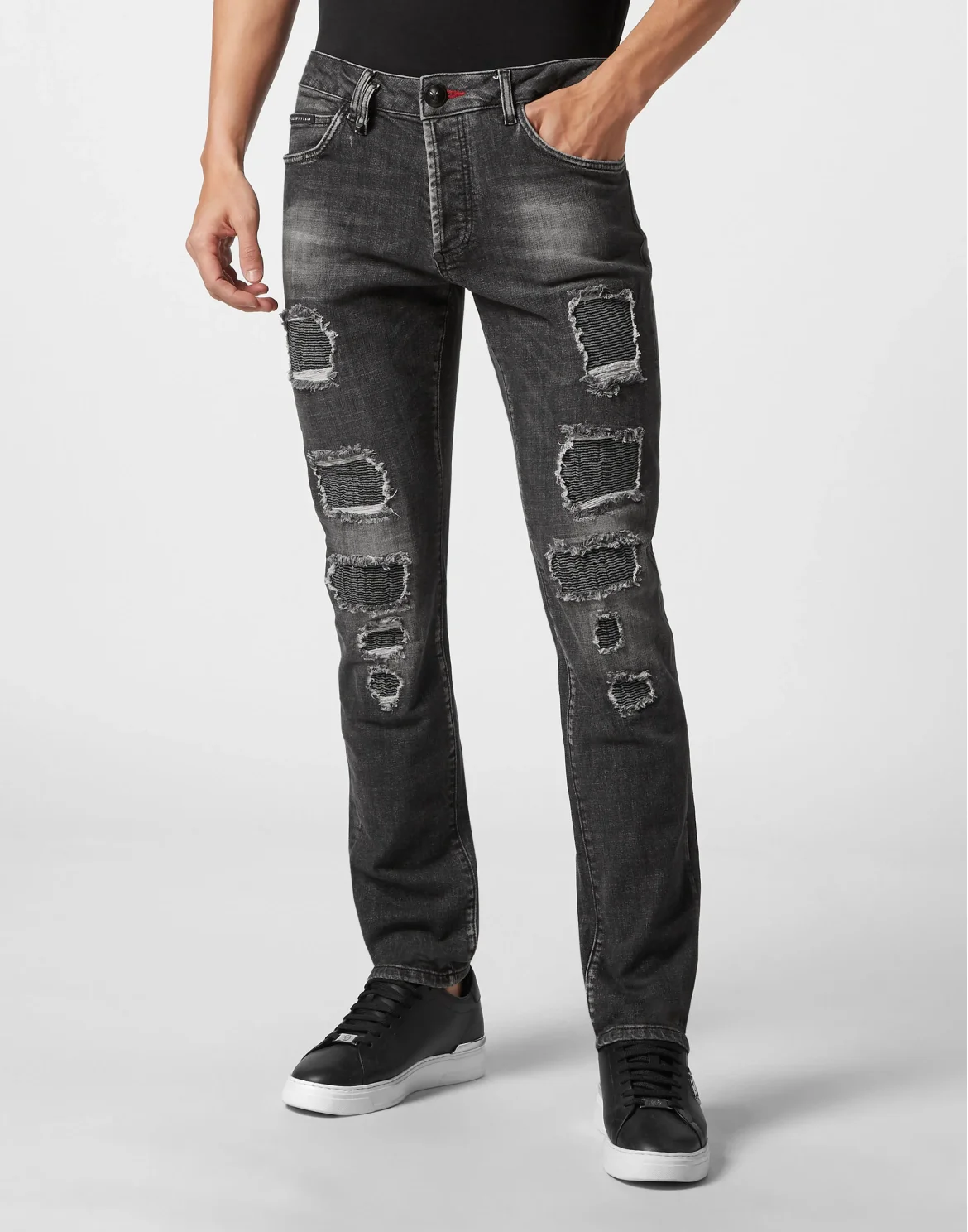 Denim Trousers Super Straight Cut Fit, цвет: Черный