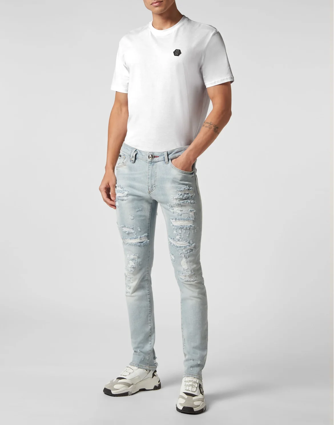 Denim Trousers Slim Fit Paisley, цвет: Голубой