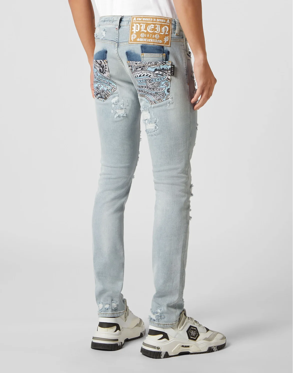 Denim Trousers Slim Fit Paisley, цвет: Голубой