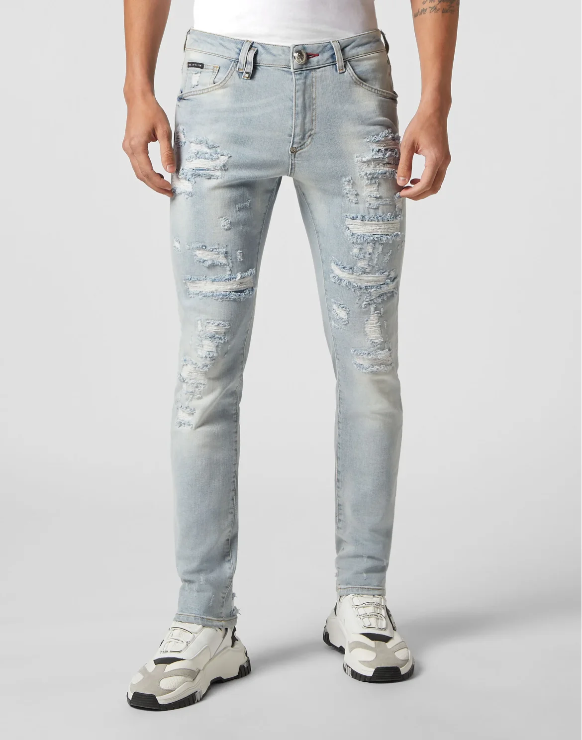 Denim Trousers Slim Fit Paisley, цвет: Голубой