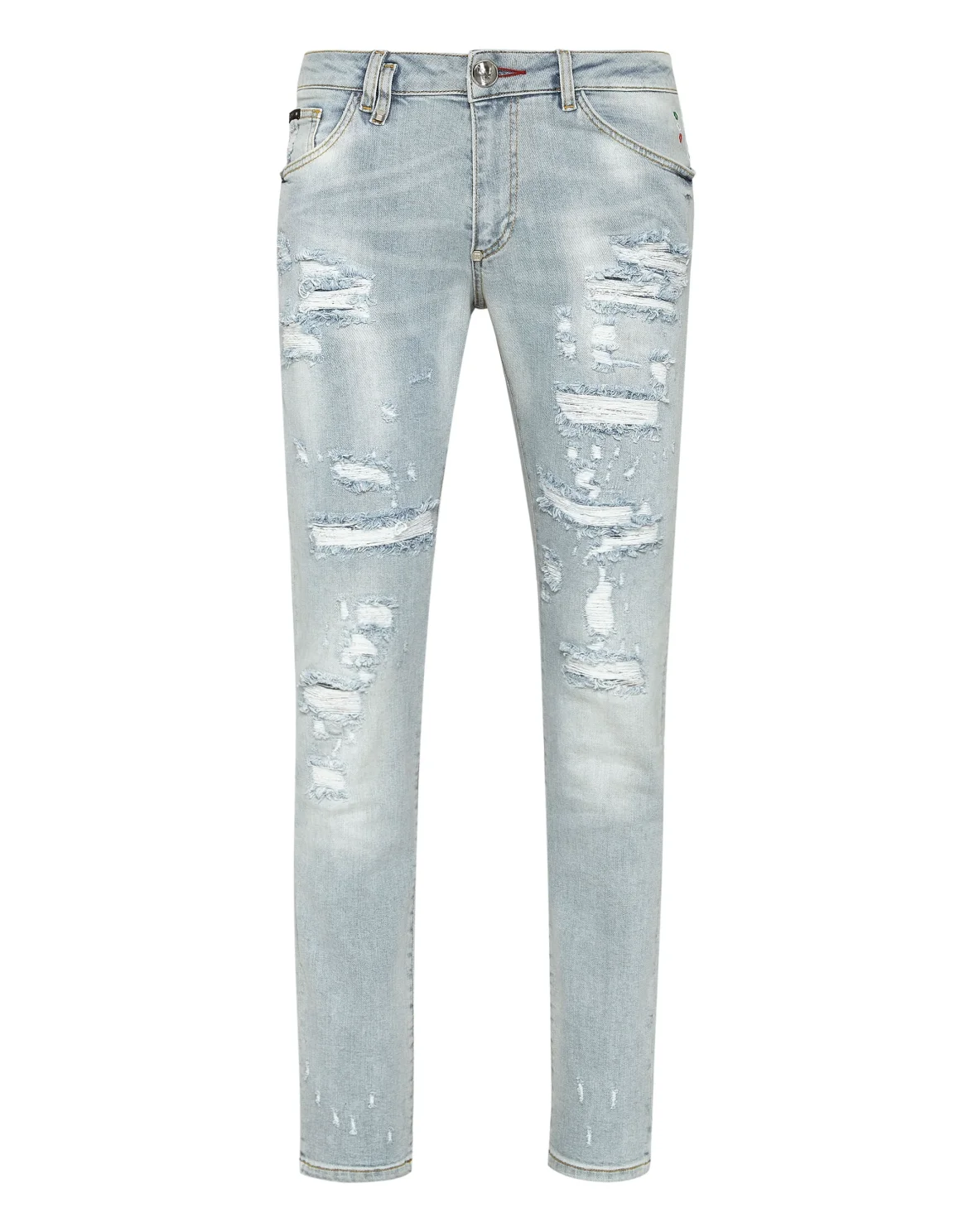 Denim Trousers Slim Fit Paisley, цвет: Голубой