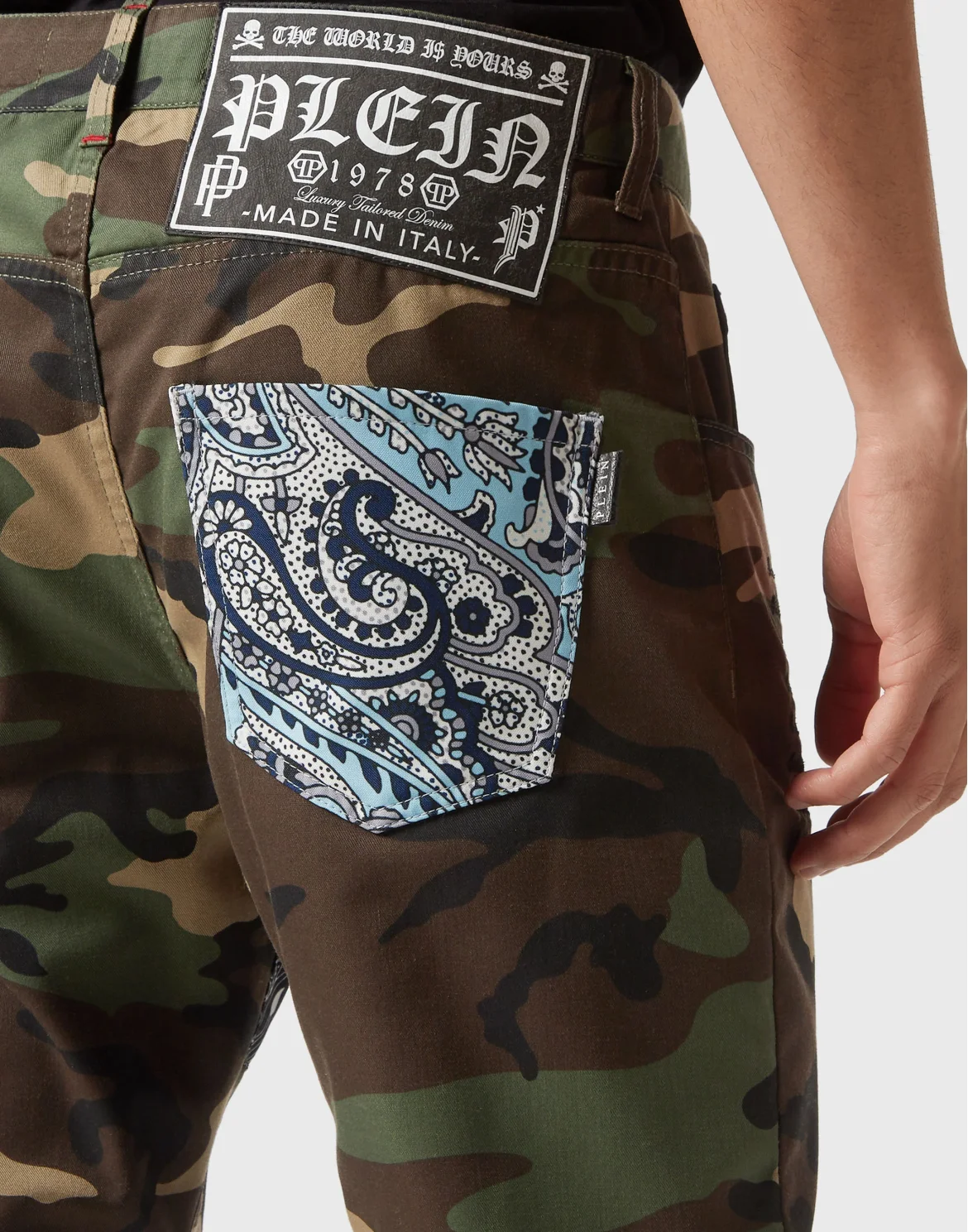 Denim Trousers Super Straight Cut Fit Paisley, цвет: Камуфляж