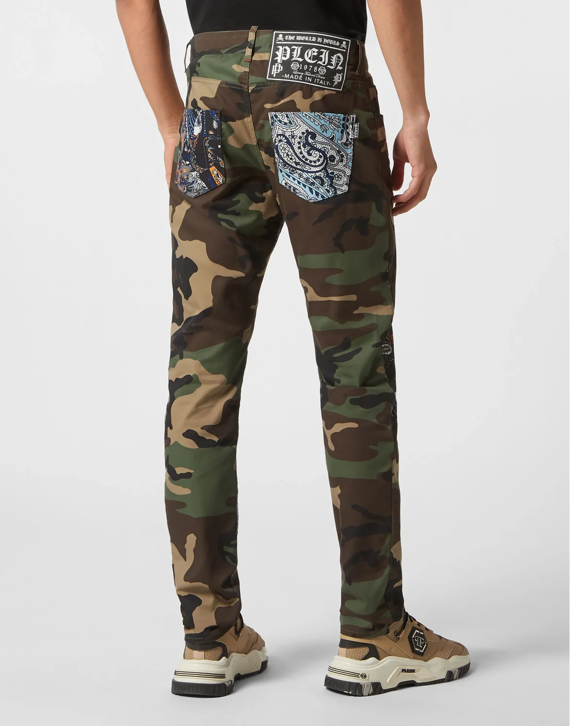 Denim Trousers Super Straight Cut Fit Paisley, цвет: Камуфляж