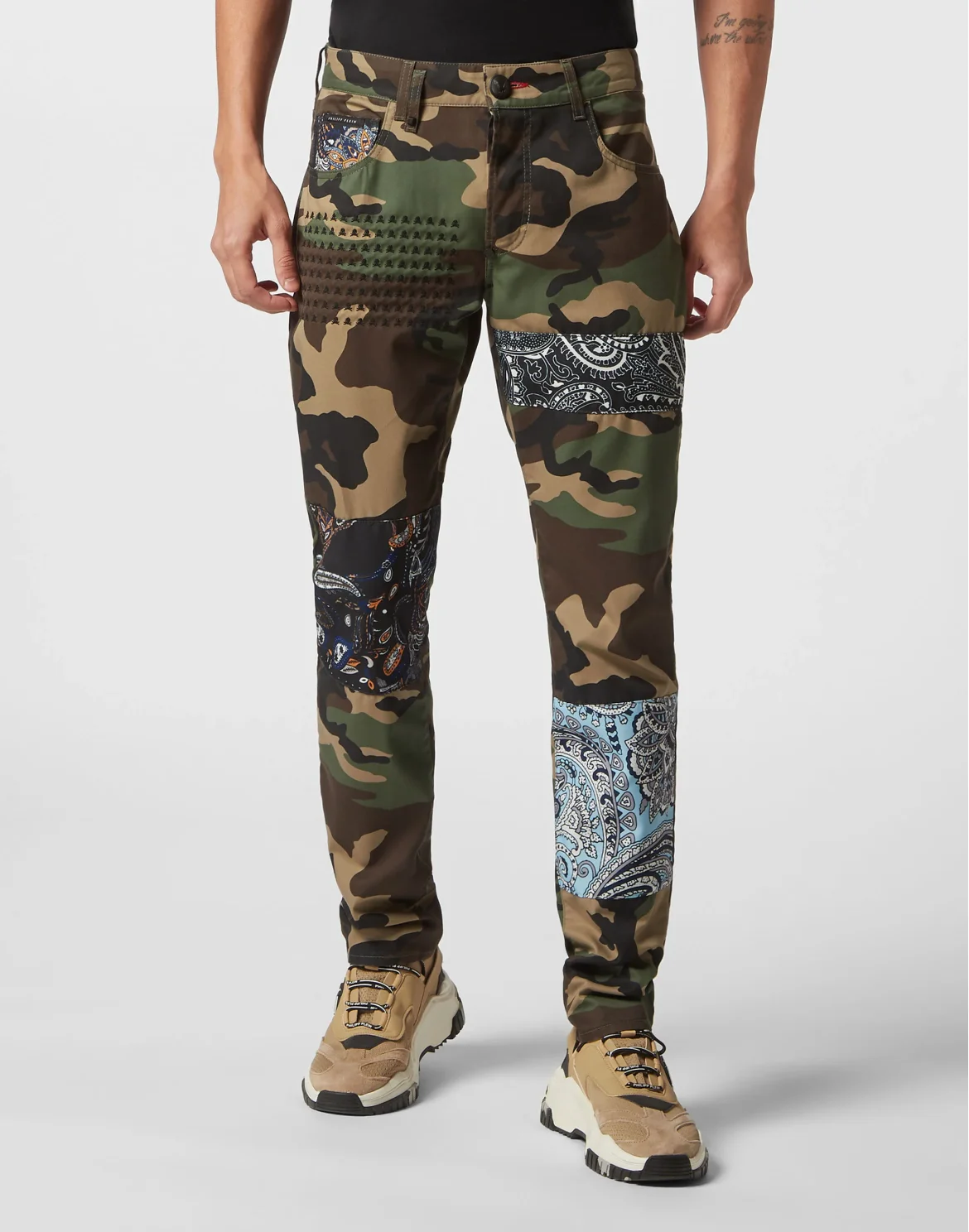 Denim Trousers Super Straight Cut Fit Paisley, цвет: Камуфляж