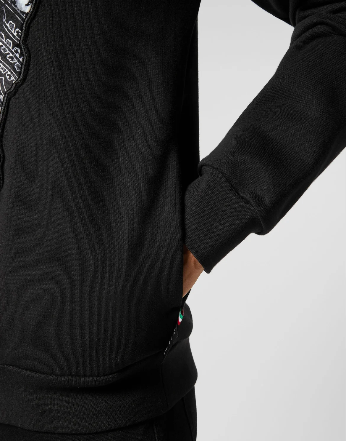 Hoodie Sweatshirt Paisley Skull, цвет: Черный