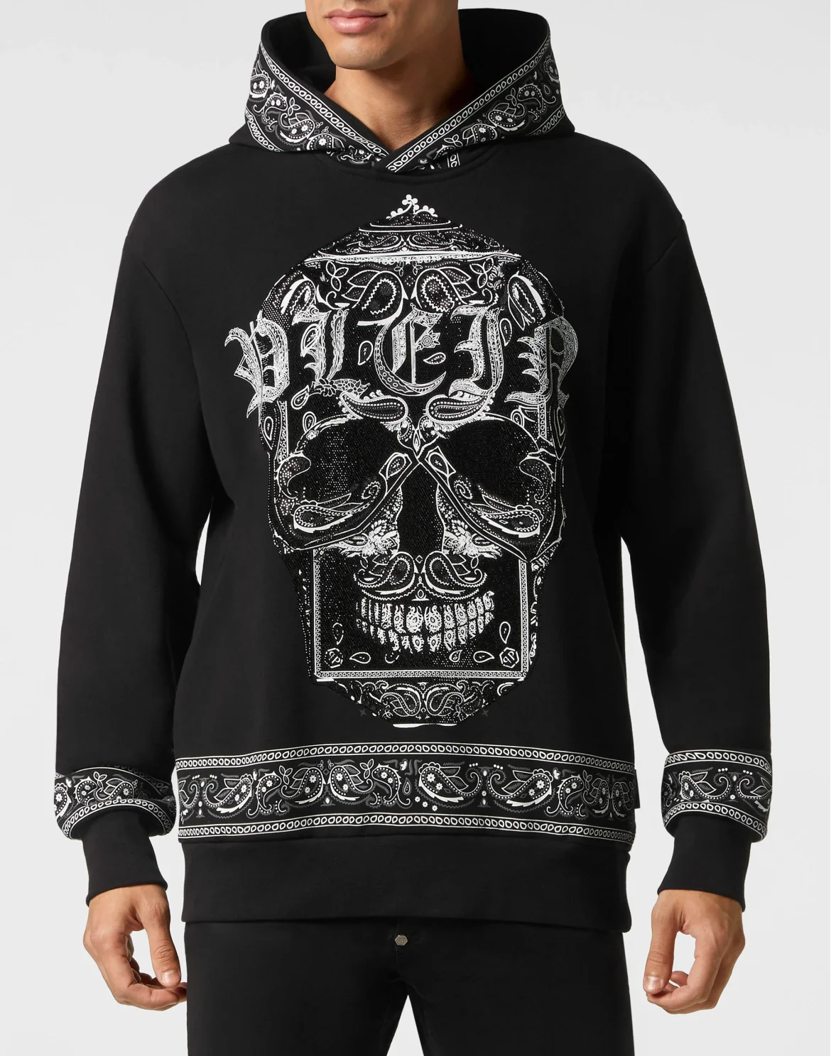 Hoodie sweatshirt Paisley Strass, цвет: Черный