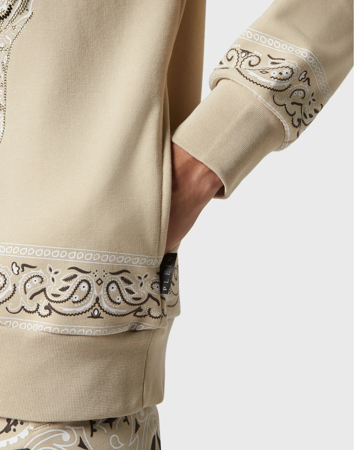 Hoodie sweatshirt Paisley Strass, цвет: Бежевый