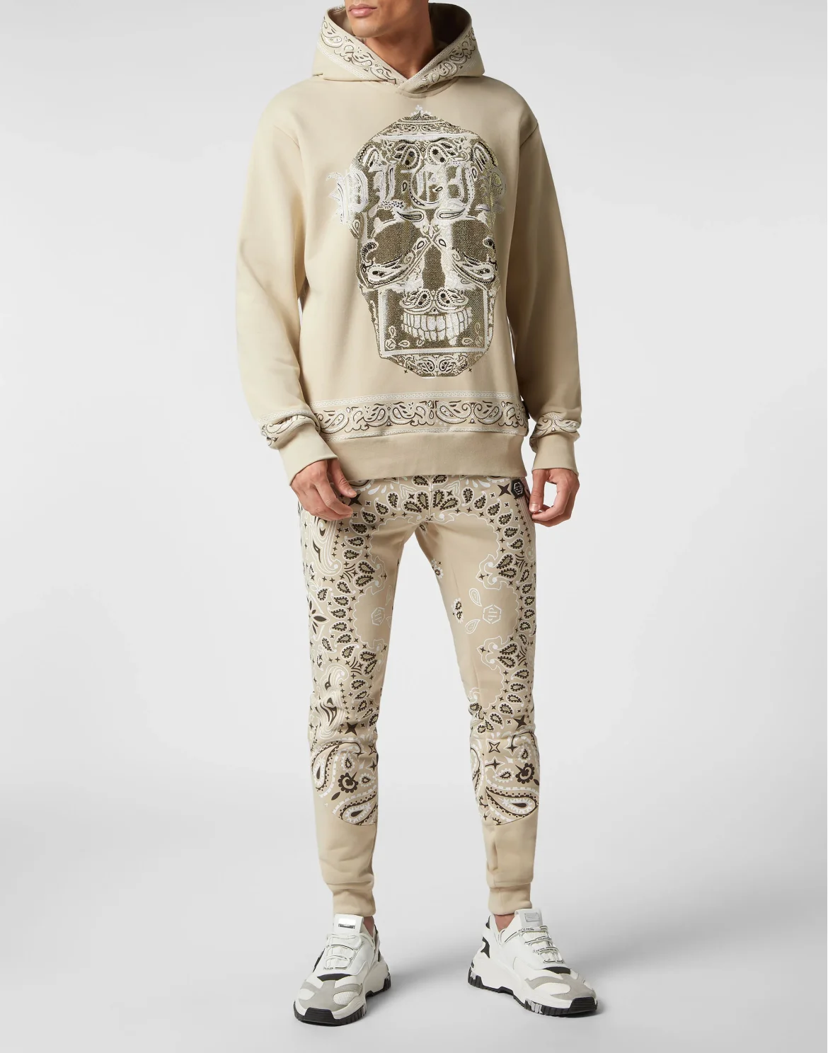 Hoodie sweatshirt Paisley Strass, цвет: Бежевый