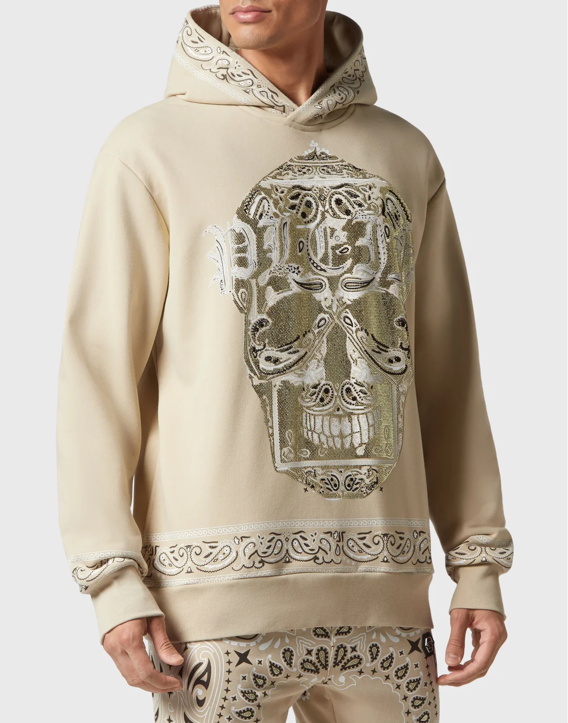 Hoodie sweatshirt Paisley Strass, цвет: Бежевый