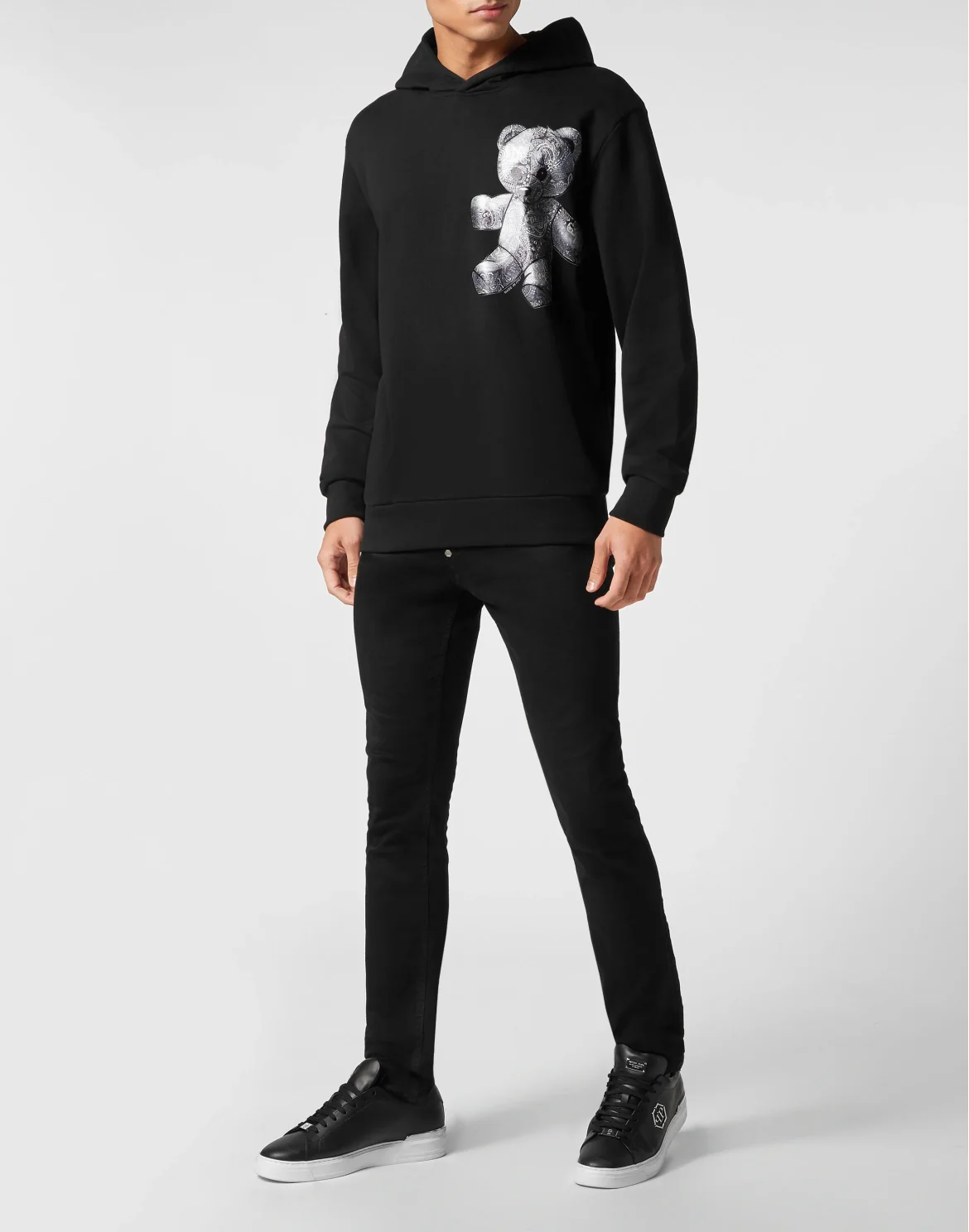 Hoodie Sweatshirt Paisley Teddy Bear, цвет: Черный