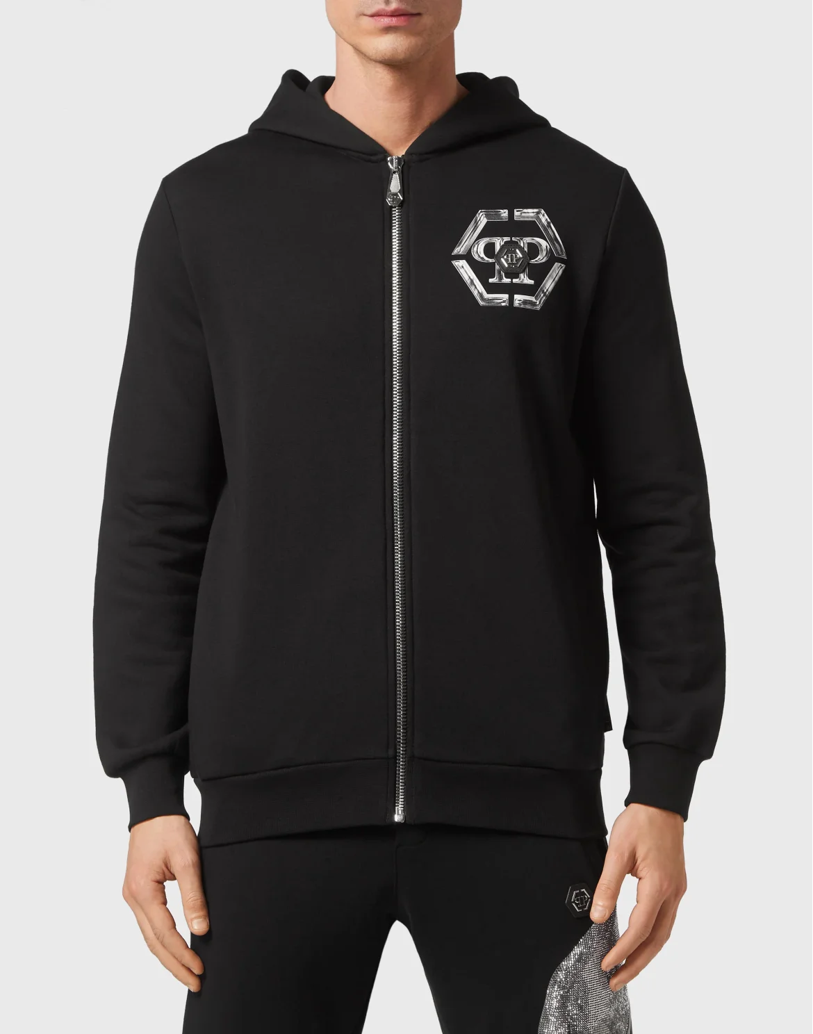 Jogging Tracksuit: Hoodie/Trousers Skull and Plein, цвет: Черный