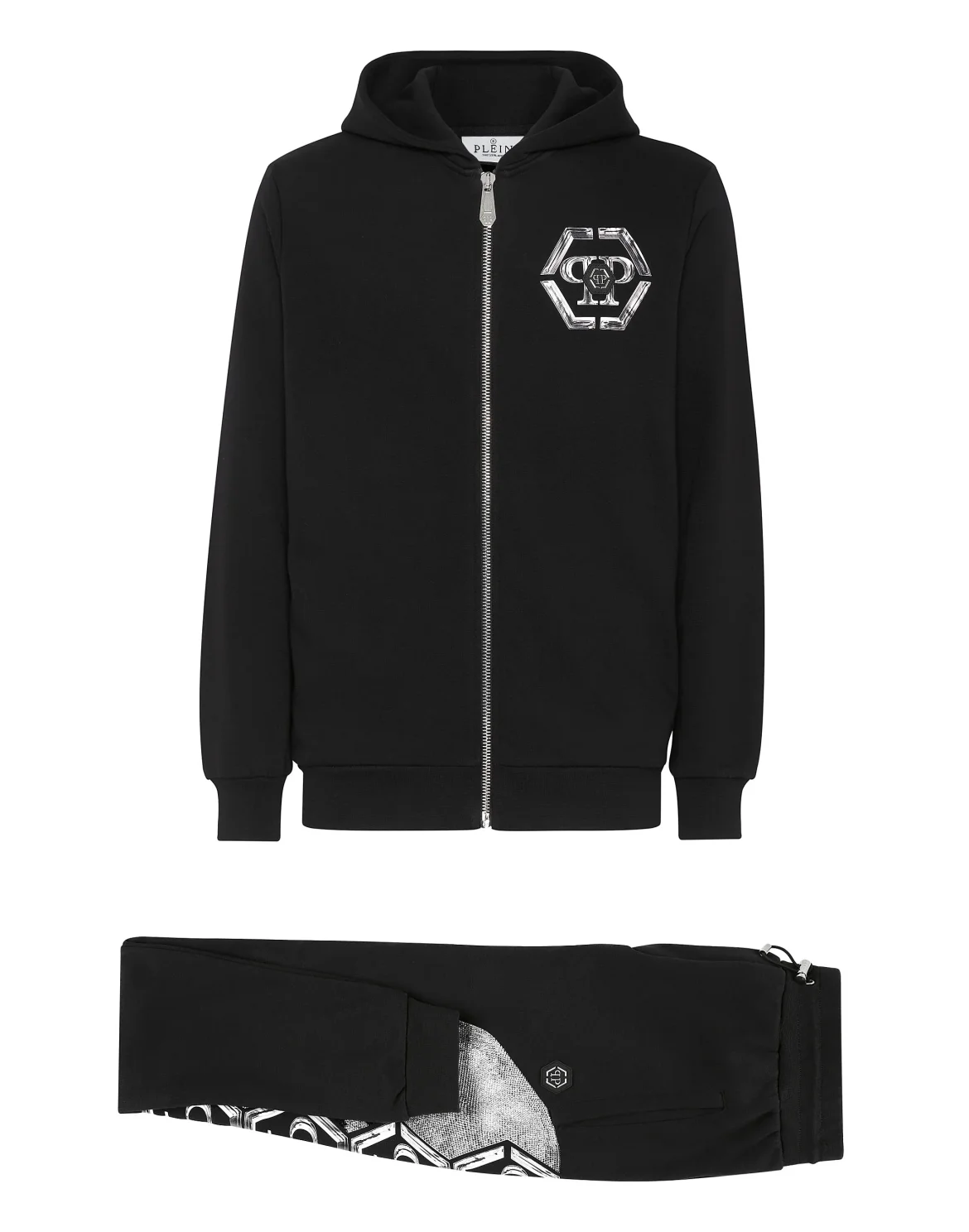 Jogging Tracksuit: Hoodie/Trousers Skull and Plein, цвет: Черный