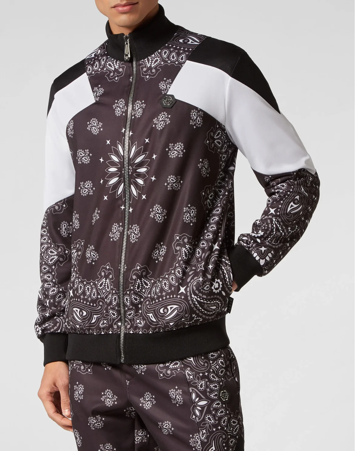 Jogging Tracksuit: Top/Trousers Paisley Foulard, цвет: Черный