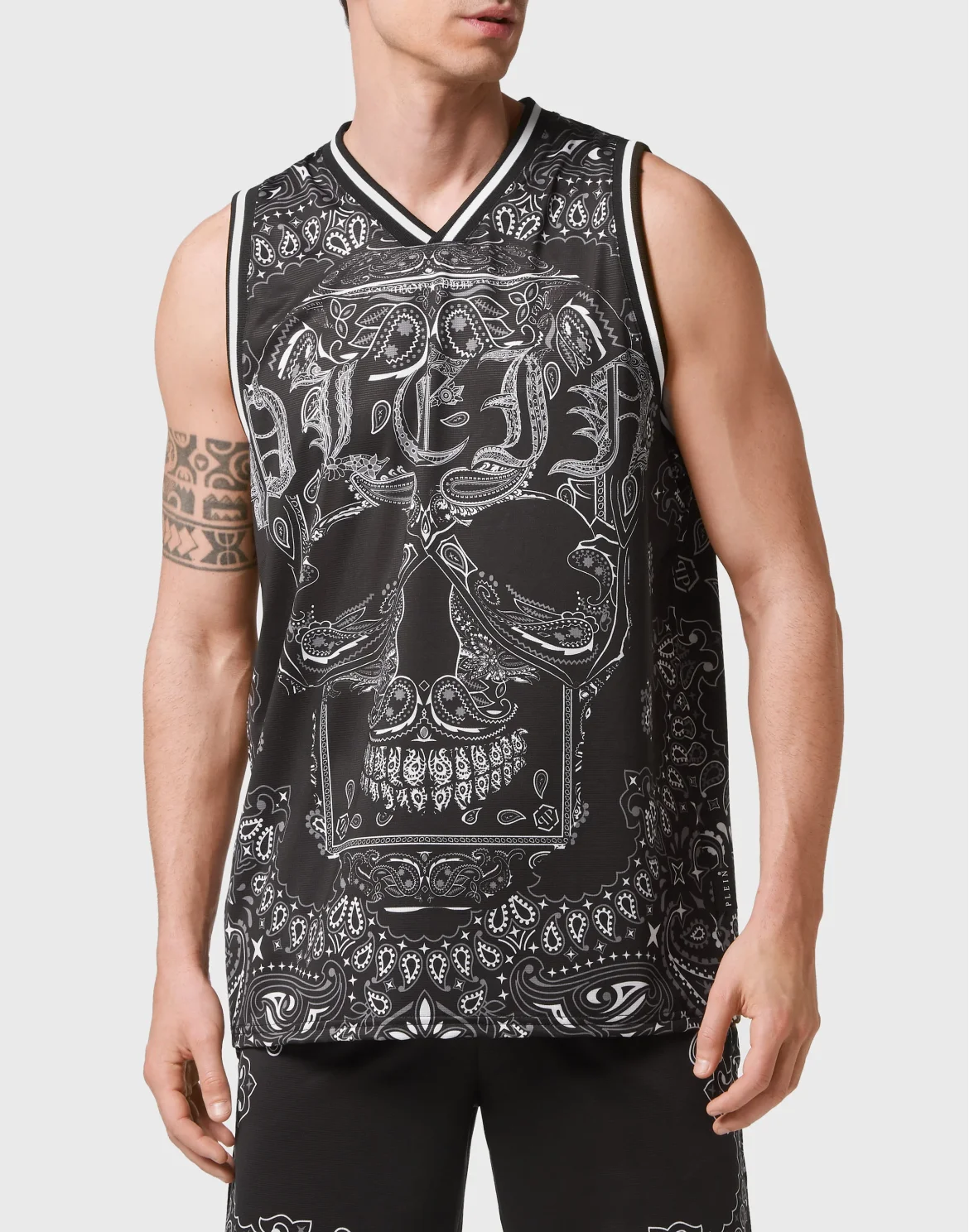 Basketball Jogging Tracksuit: Top/Shorts Paisley Bandana, цвет: Черный