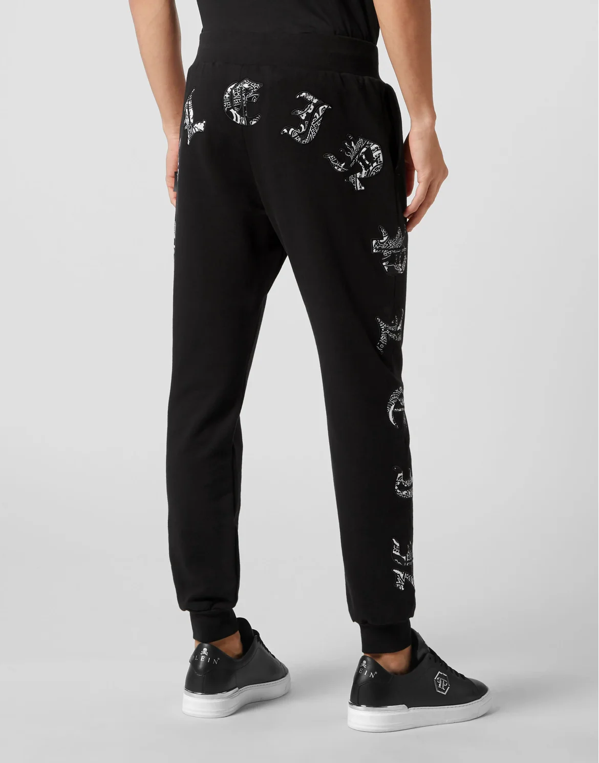 Satin Jogging Trousers Paisley Gothic Plein, цвет: Черный