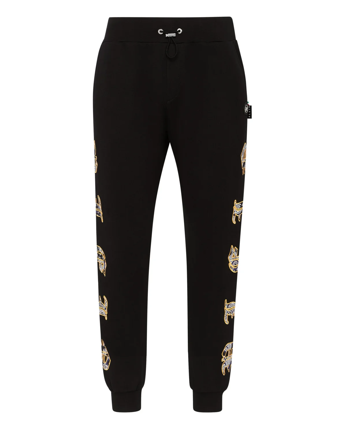 Satin Jogging Trousers Paisley Gothic Plein, цвет: Черный