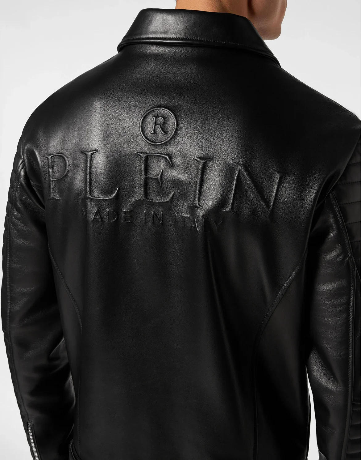 Leather Moto Jacket Iconic Plein, цвет: Черный