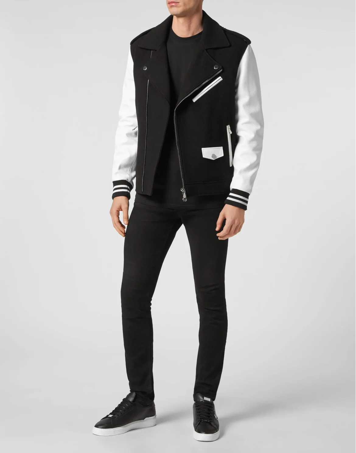 Wool and Leather Biker, цвет: Черный