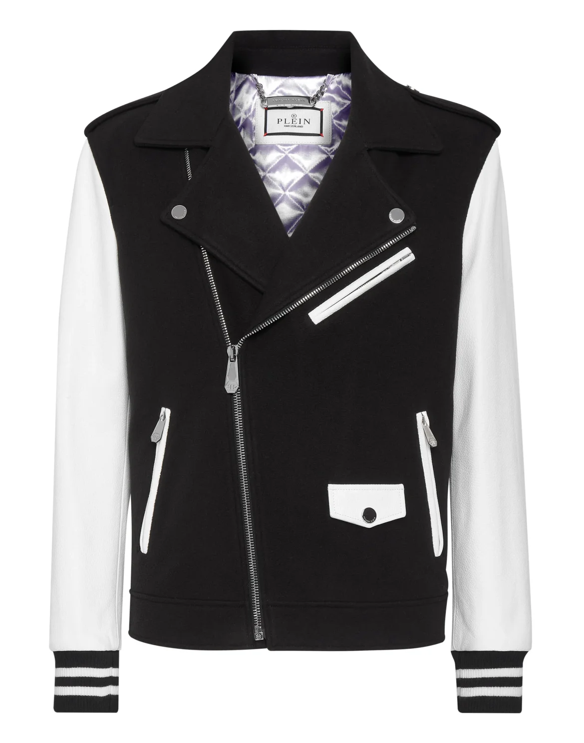 Wool and Leather Biker, цвет: Черный