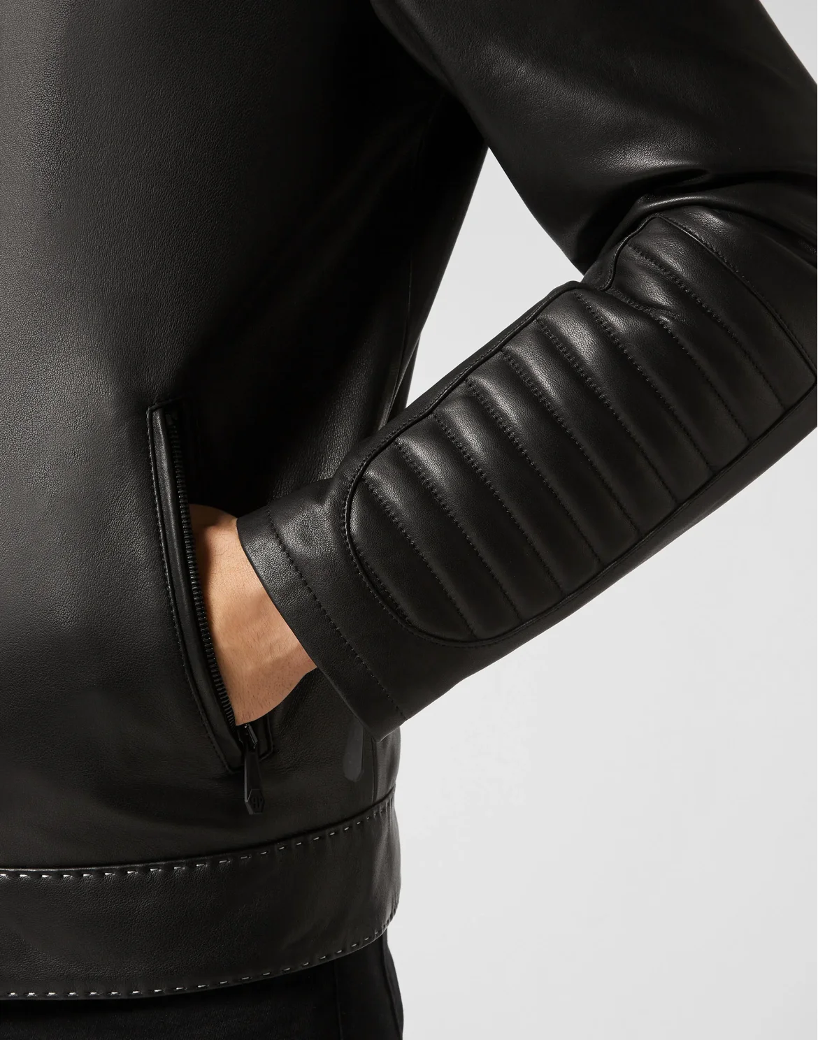 Moto Leather Jacket Gothic Plein, цвет: Черный