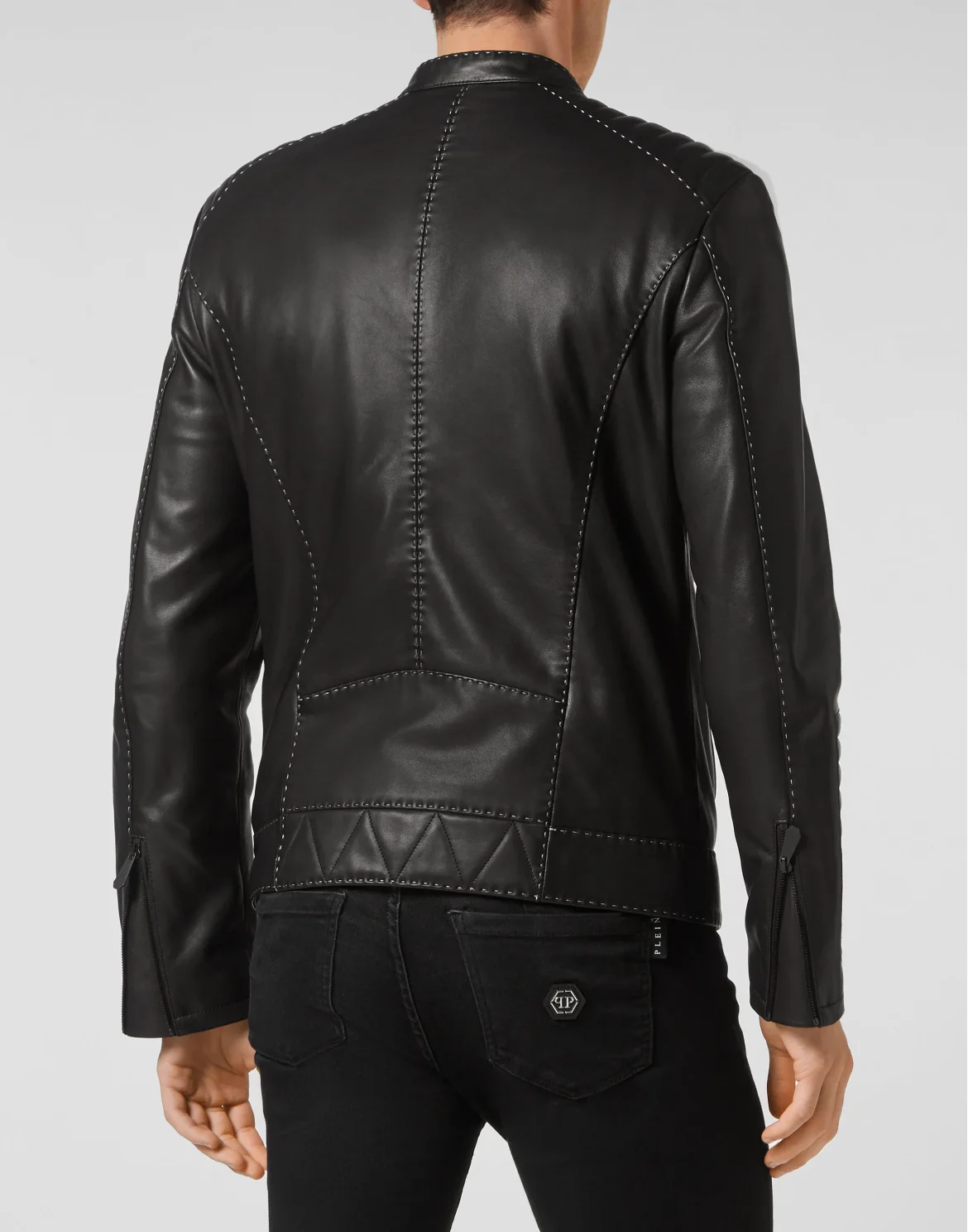 Moto Leather Jacket Gothic Plein, цвет: Черный