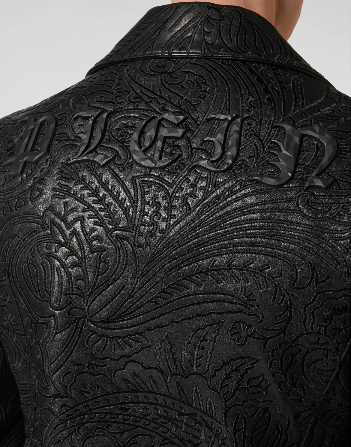 Leather Biker Jacket Paisley, цвет: Черный