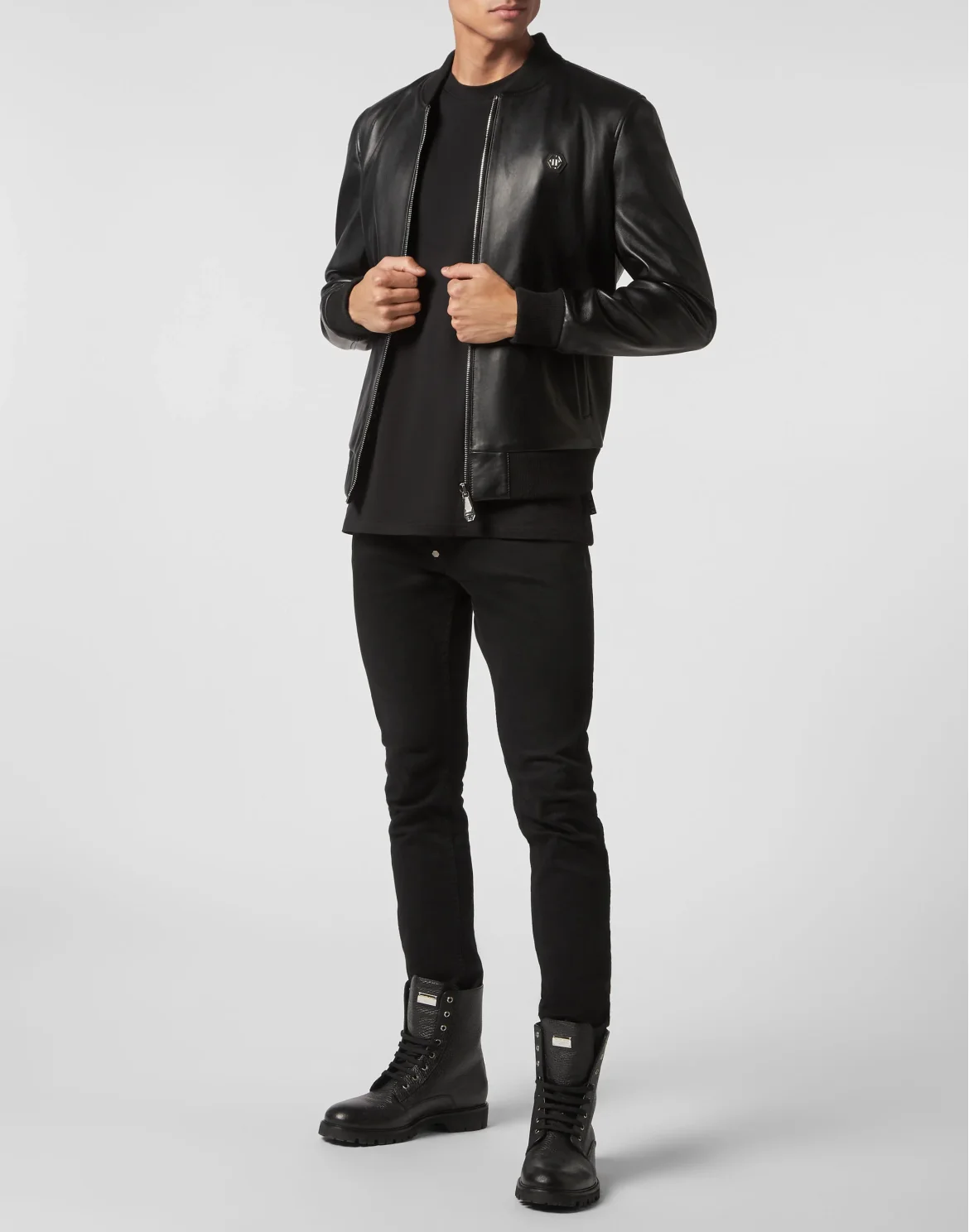 Leather Bomber Paisley Stones, цвет: Черный