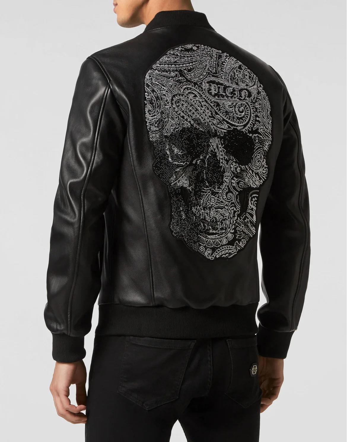 Leather Bomber Paisley Stones, цвет: Черный