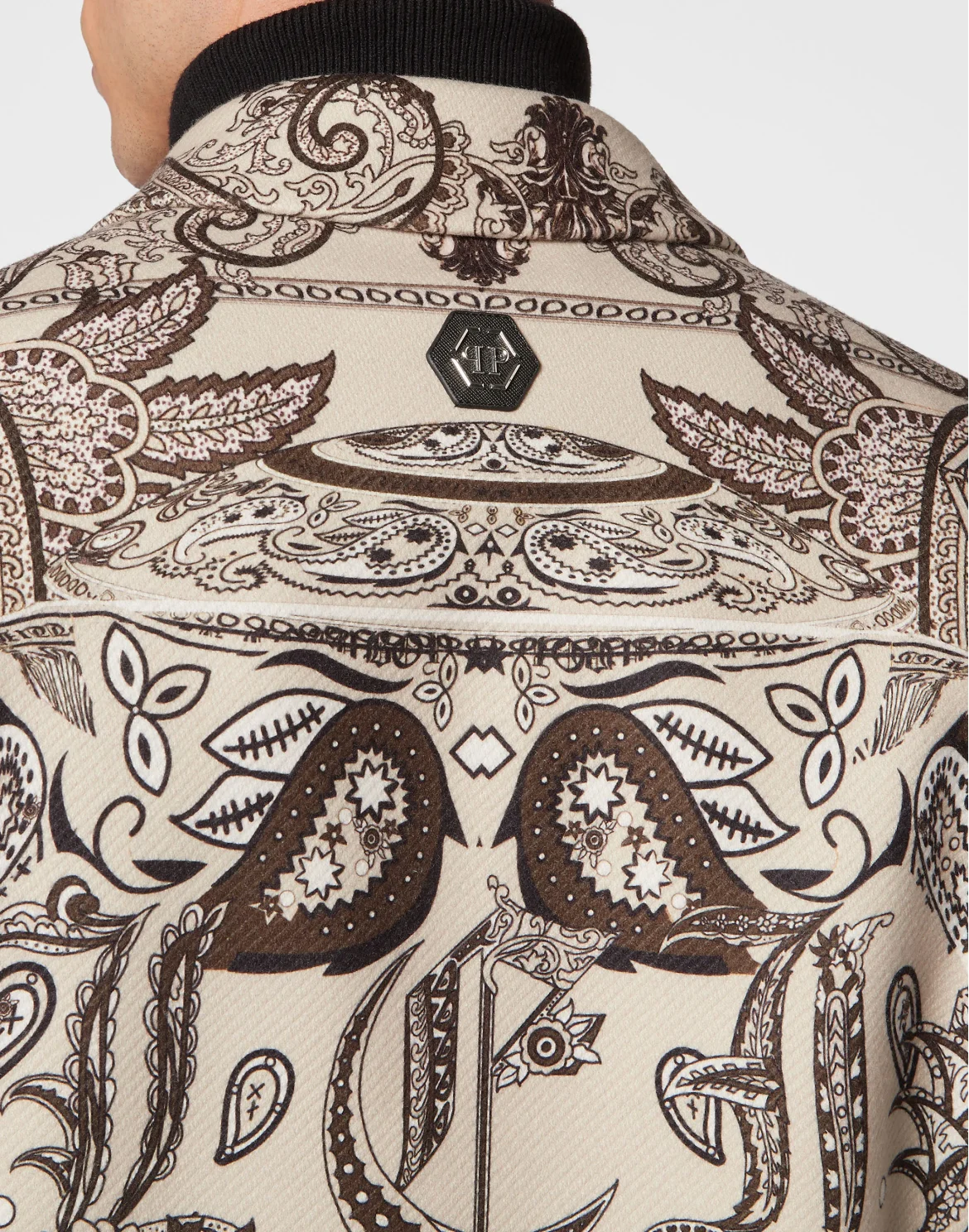 Wool Long Coat Paisley Foulard, цвет: Бежевый