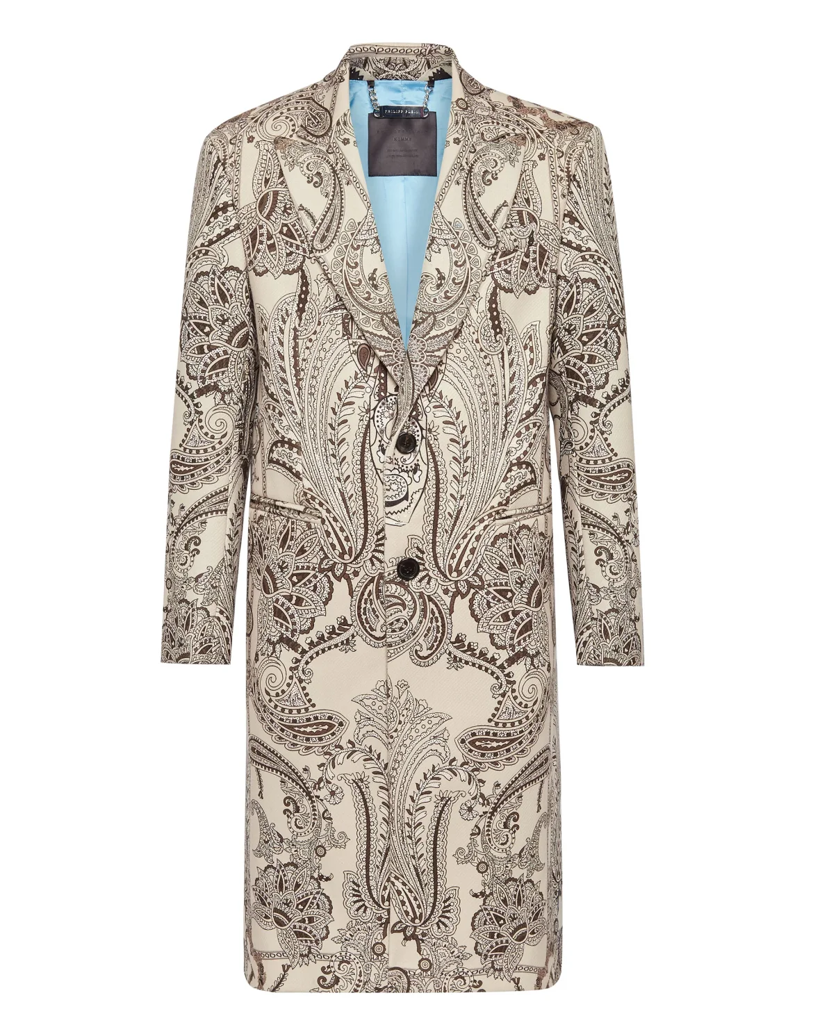 Wool Long Coat Paisley Foulard, цвет: Бежевый