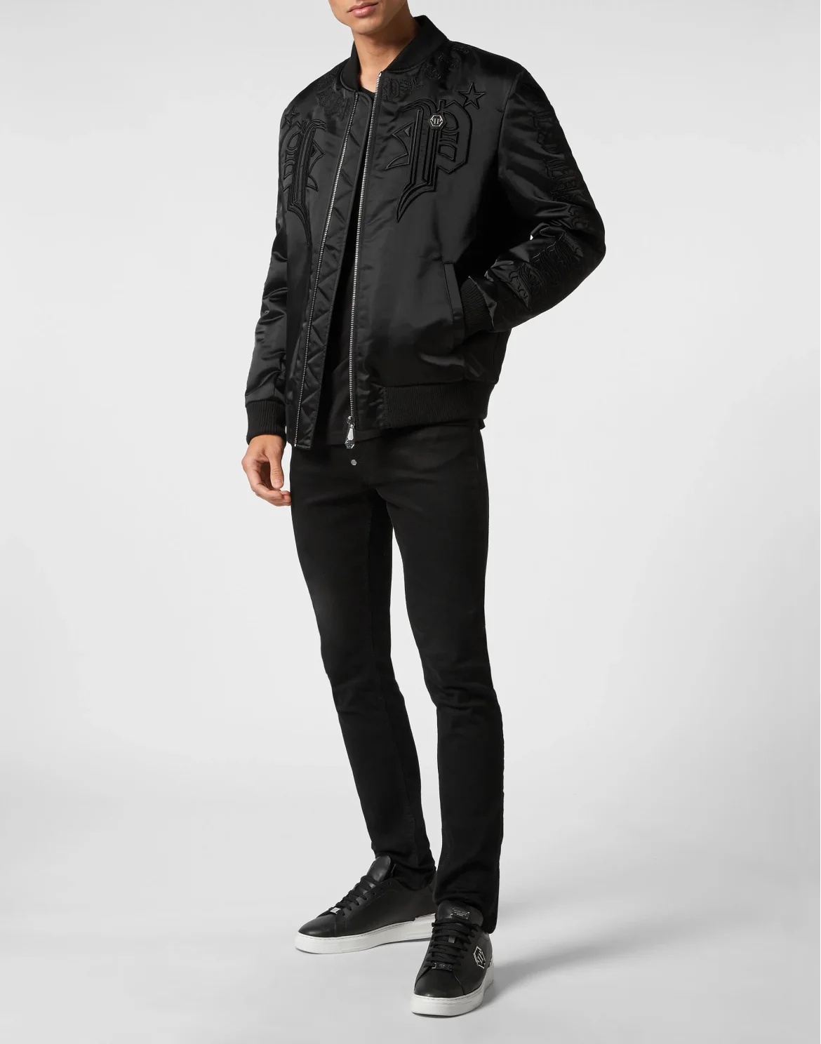 Satin Bomber Gothic Banner, цвет: Черный