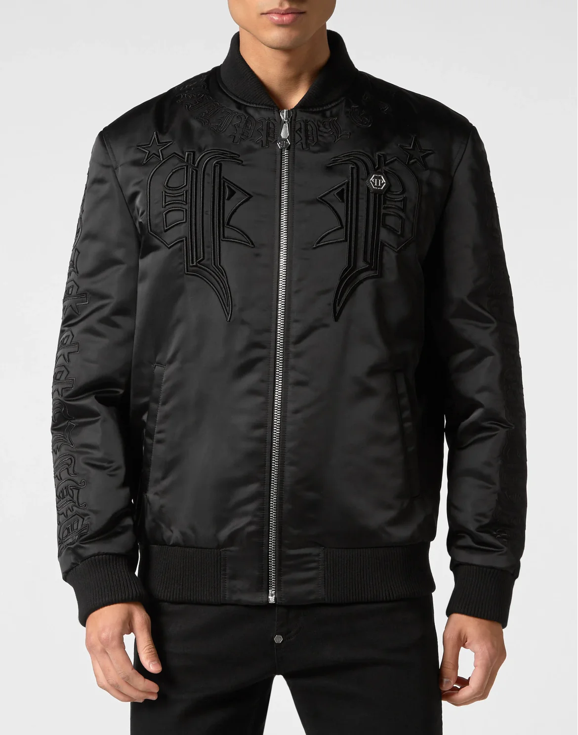 Satin Bomber Gothic Banner, цвет: Черный