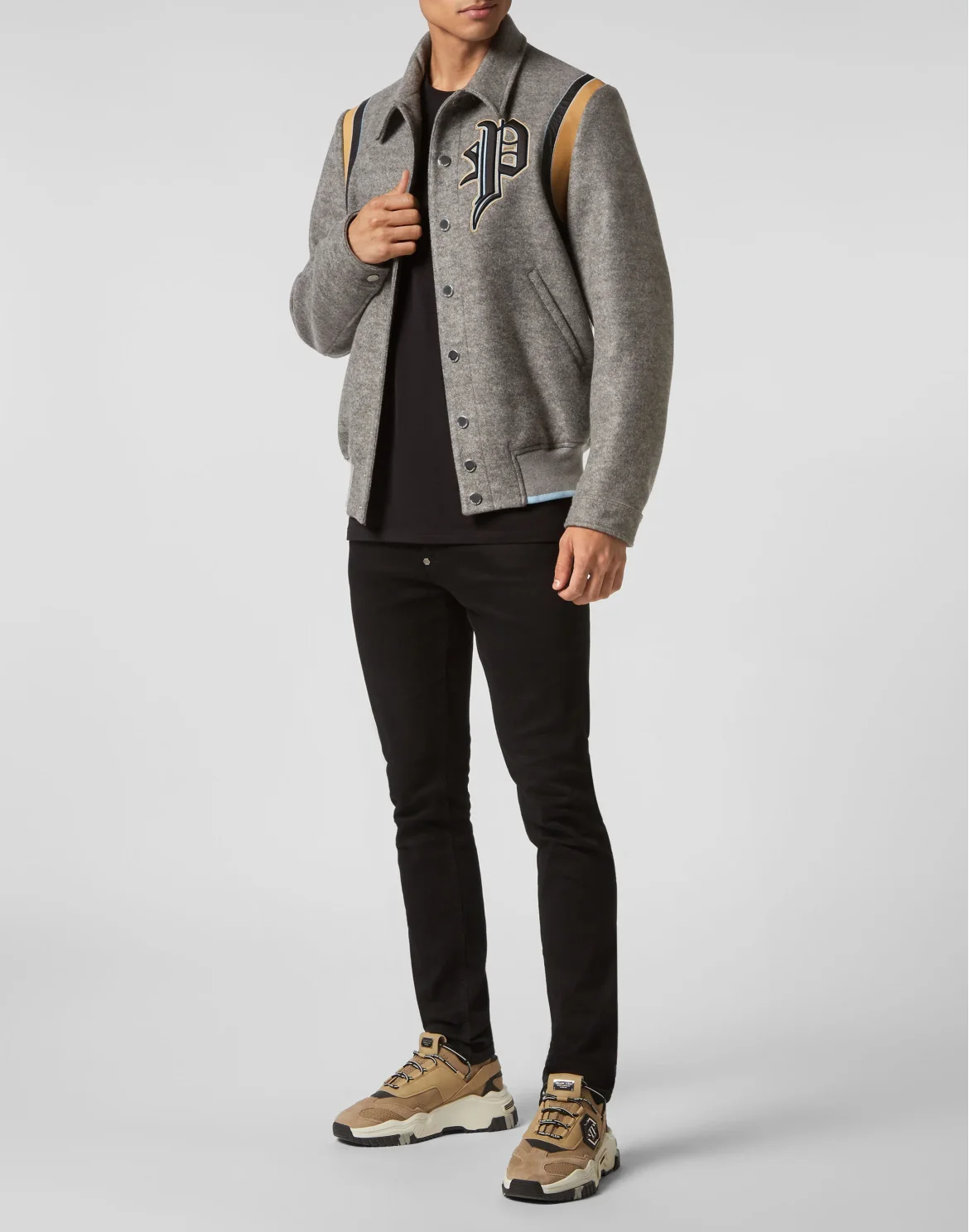 Wool Bomber Gothic Plein, цвет: Серый