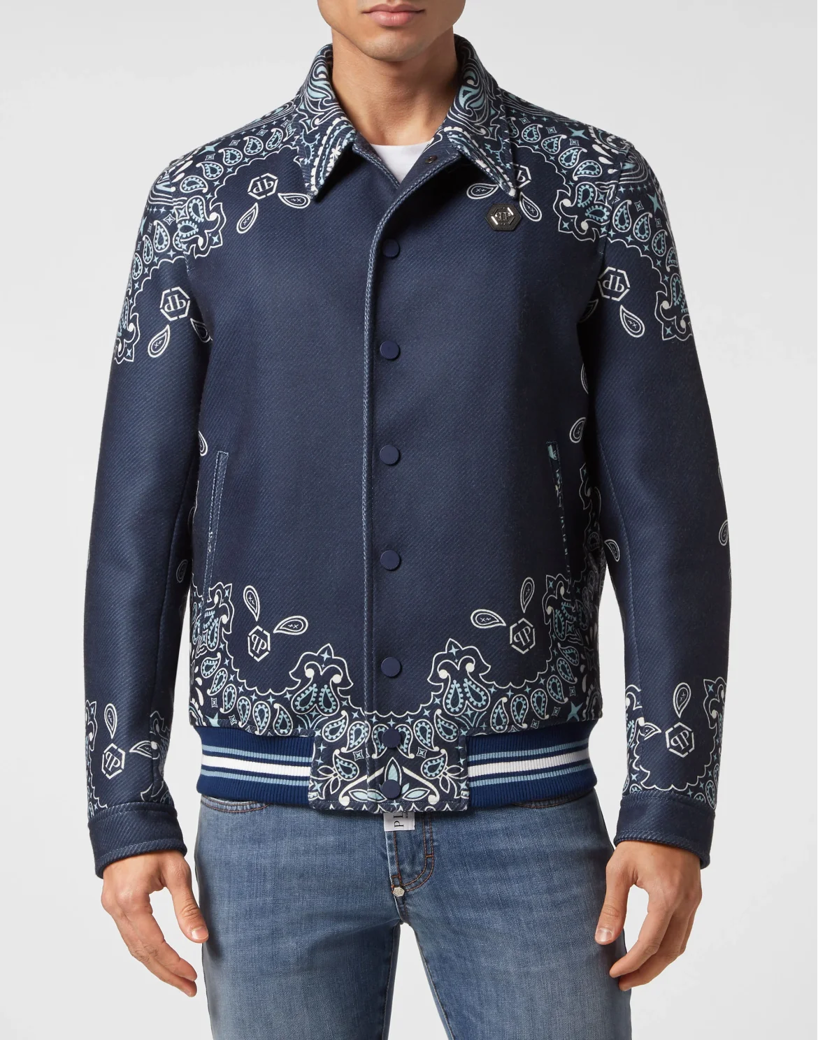 Wool Bomber Paisley Bandana, цвет: Синий