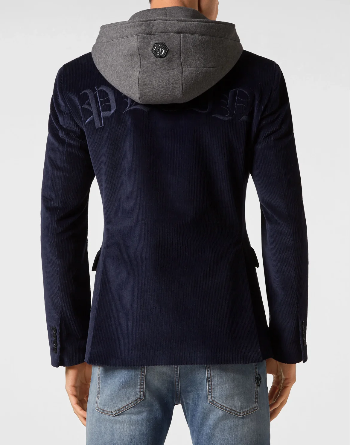 Corduroy Hooded Jacket Gothic Plein, цвет: Синий