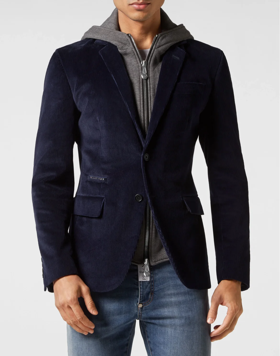 Corduroy Hooded Jacket Gothic Plein, цвет: Синий