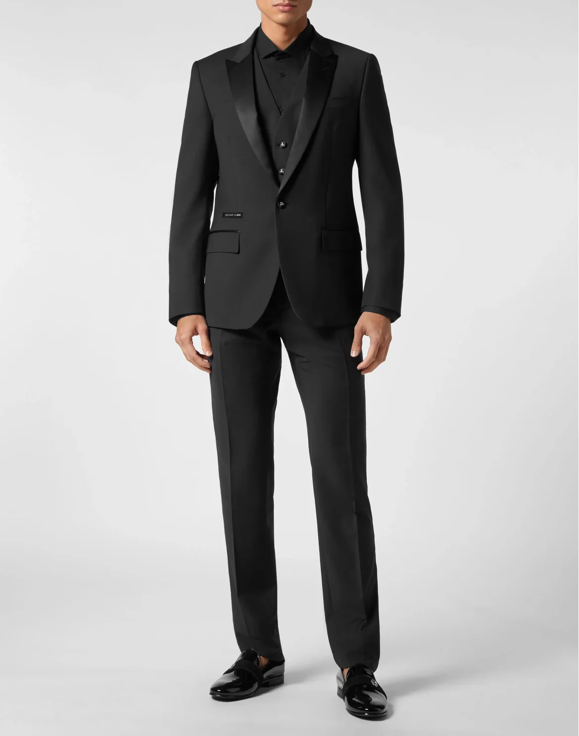 Light Wool Tuxedo Suit: Blazer/Gilet/Trousers, цвет: Черный