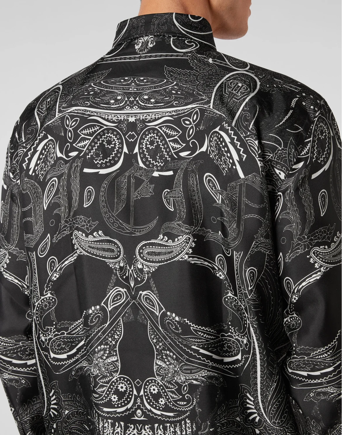 Silk Shirt Dandy Fit Paisley Foulard, цвет: Черный