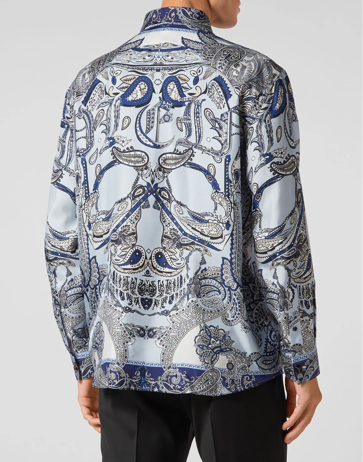 Silk Shirt Dandy Fit Paisley Foulard, цвет: Голубой