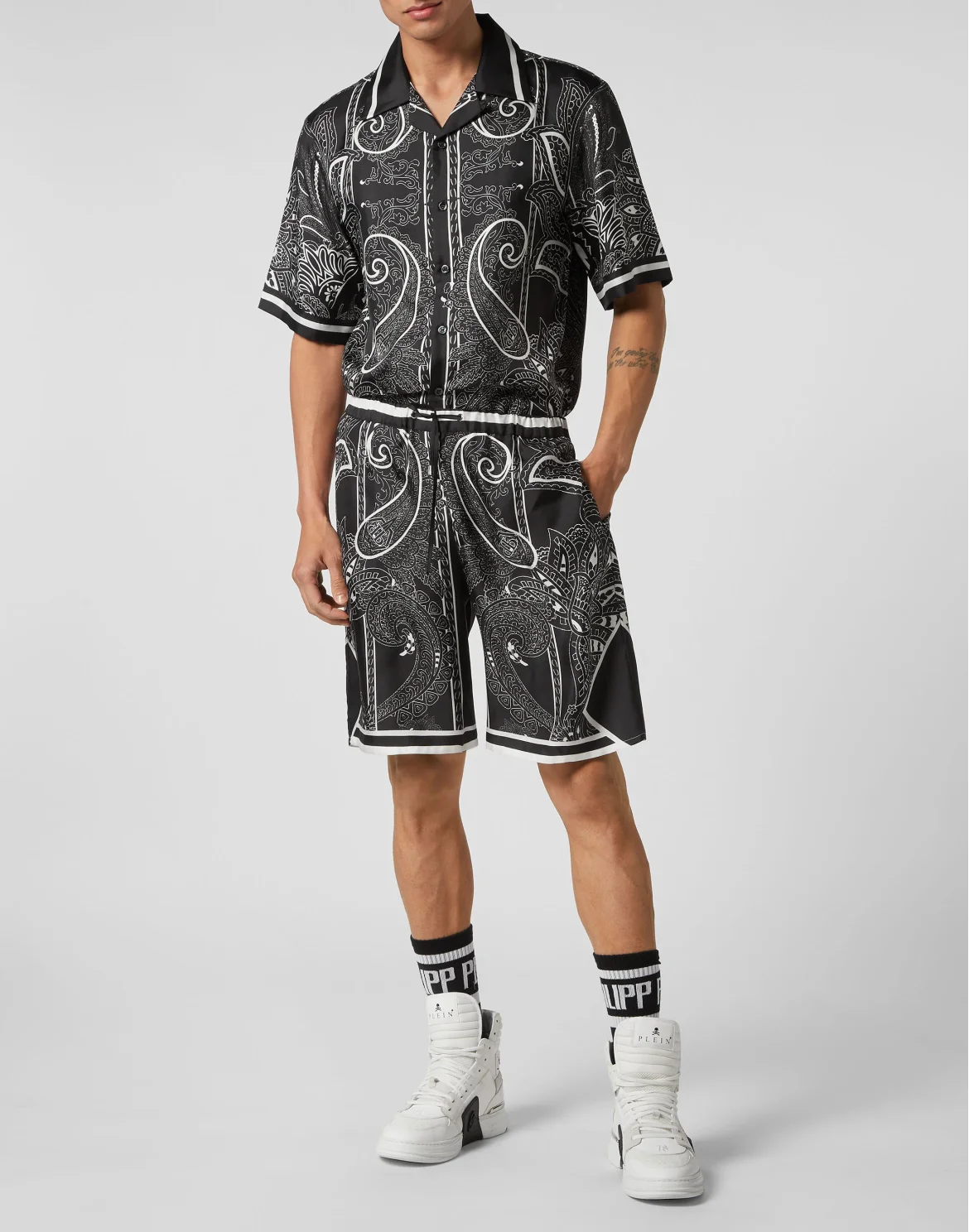 Silk Shorts Paisley Foulard, цвет: Черный