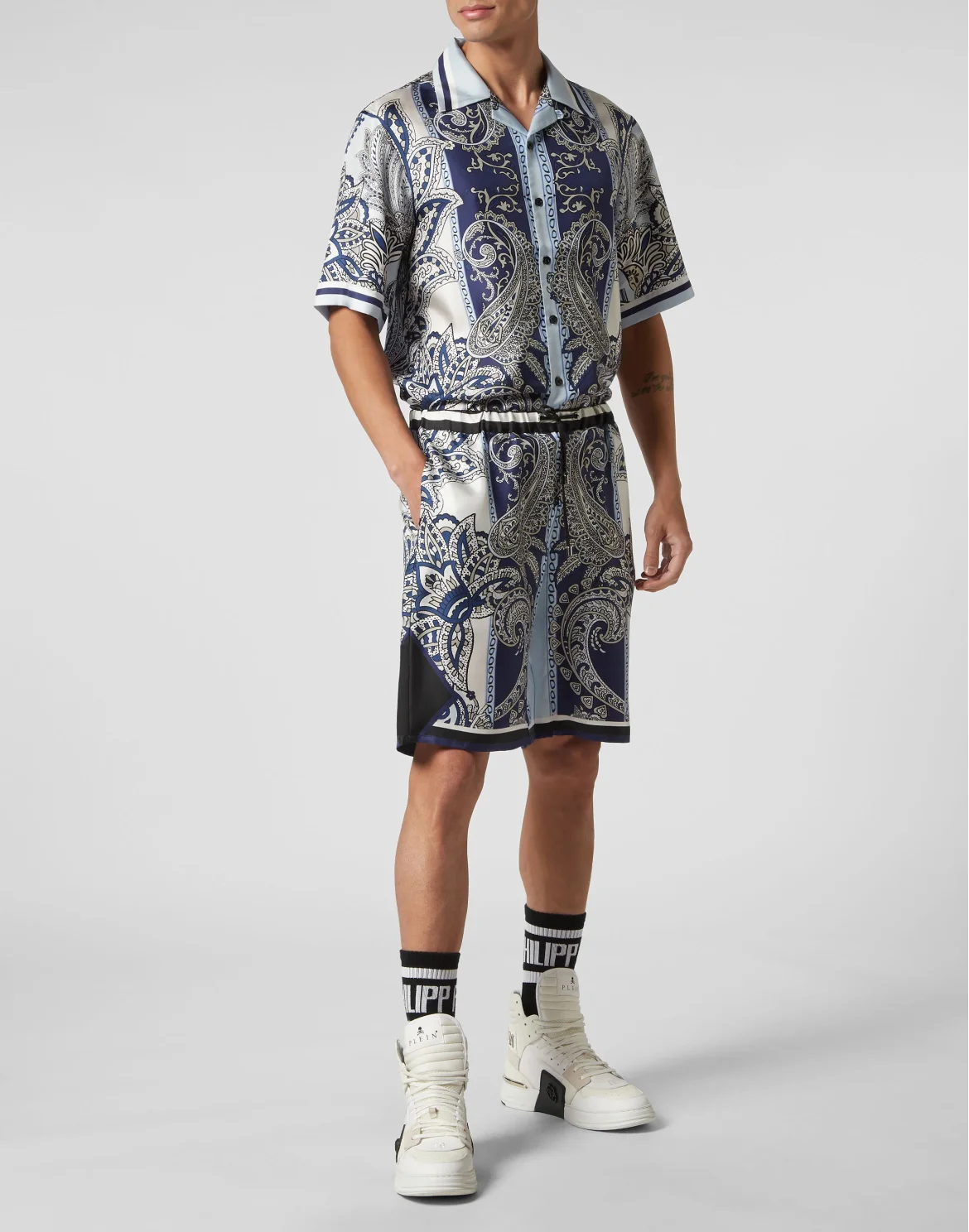Silk Shorts Paisley Foulard, цвет: Голубой
